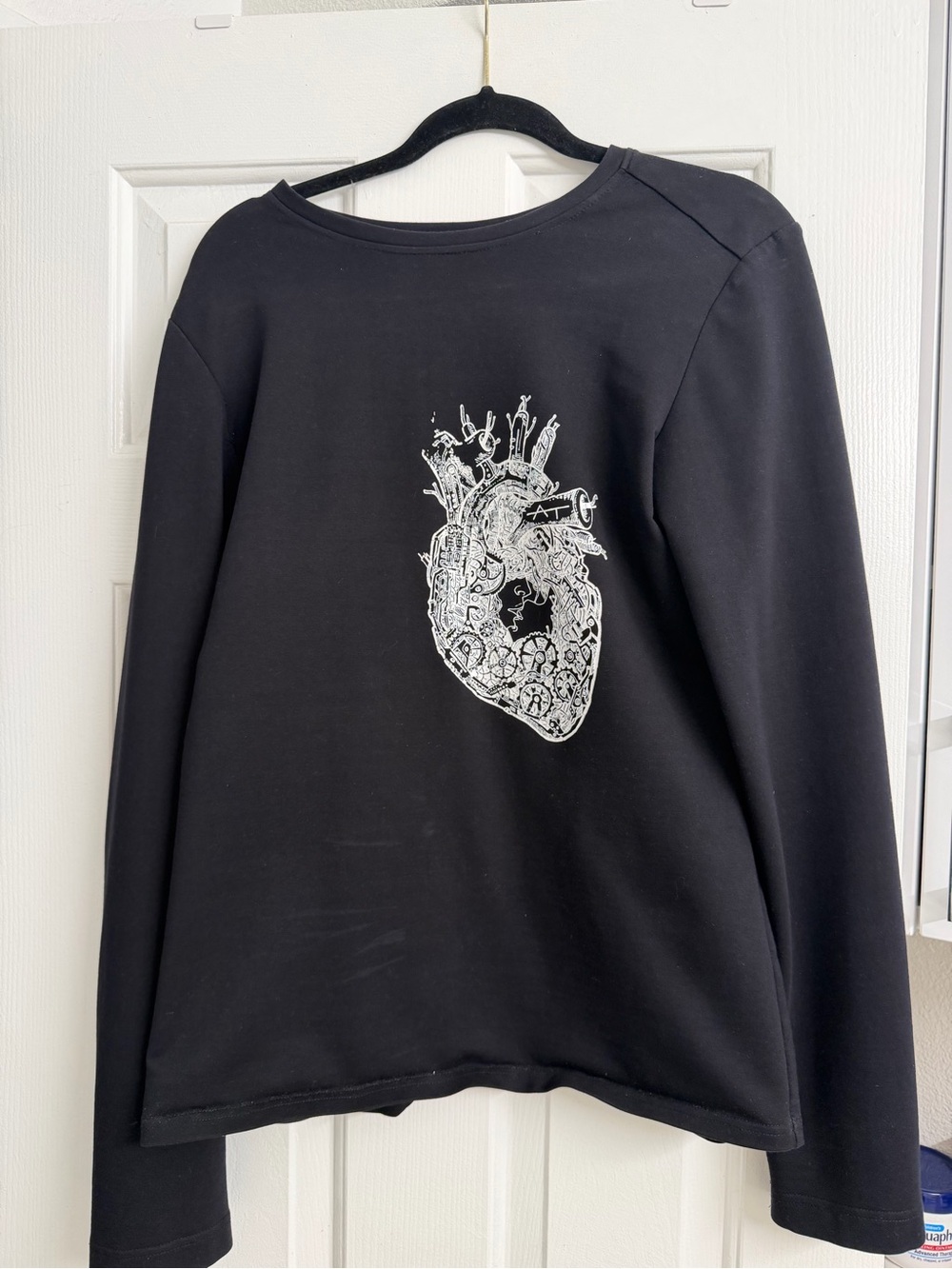 Black Women's Graphic Heart Sweatshirt from famous Kazakh designer
